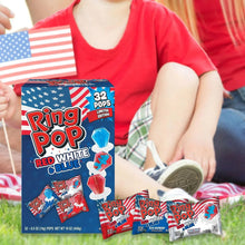 Ring Pop 32-count variety pack box held with wrapped candies