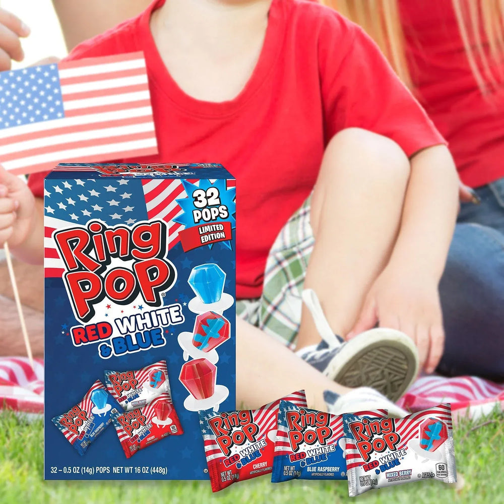Ring Pop Red, White, And Blue Variety Pack, 32 ct. - USA MEGA SHOP