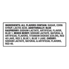 Ingredients panel for Ring Pop variety pack, including sugar and corn syrup