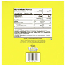 Ring Pop lollipops back label with nutrition facts, ingredients, and barcode