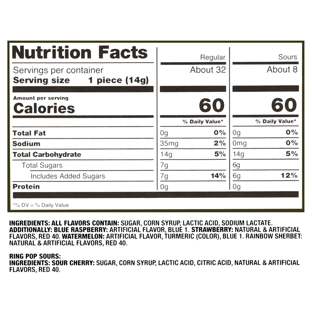 Ring Pops Variety, .5 oz, 40-pack