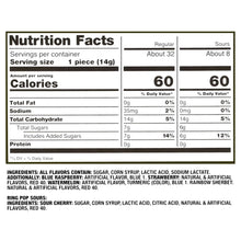 Nutrition Facts label for Ring Pop candy variety, serving size 1 piece (14 g)