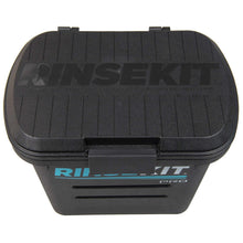 Portable shower unit lid with textured grip and front latch