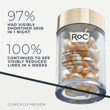 RoC retinol smoothing serum capsules jar with gold lid and pearl capsules