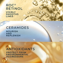 Retinol smoothing serum capsules concept with gold bubbles and cream swirl