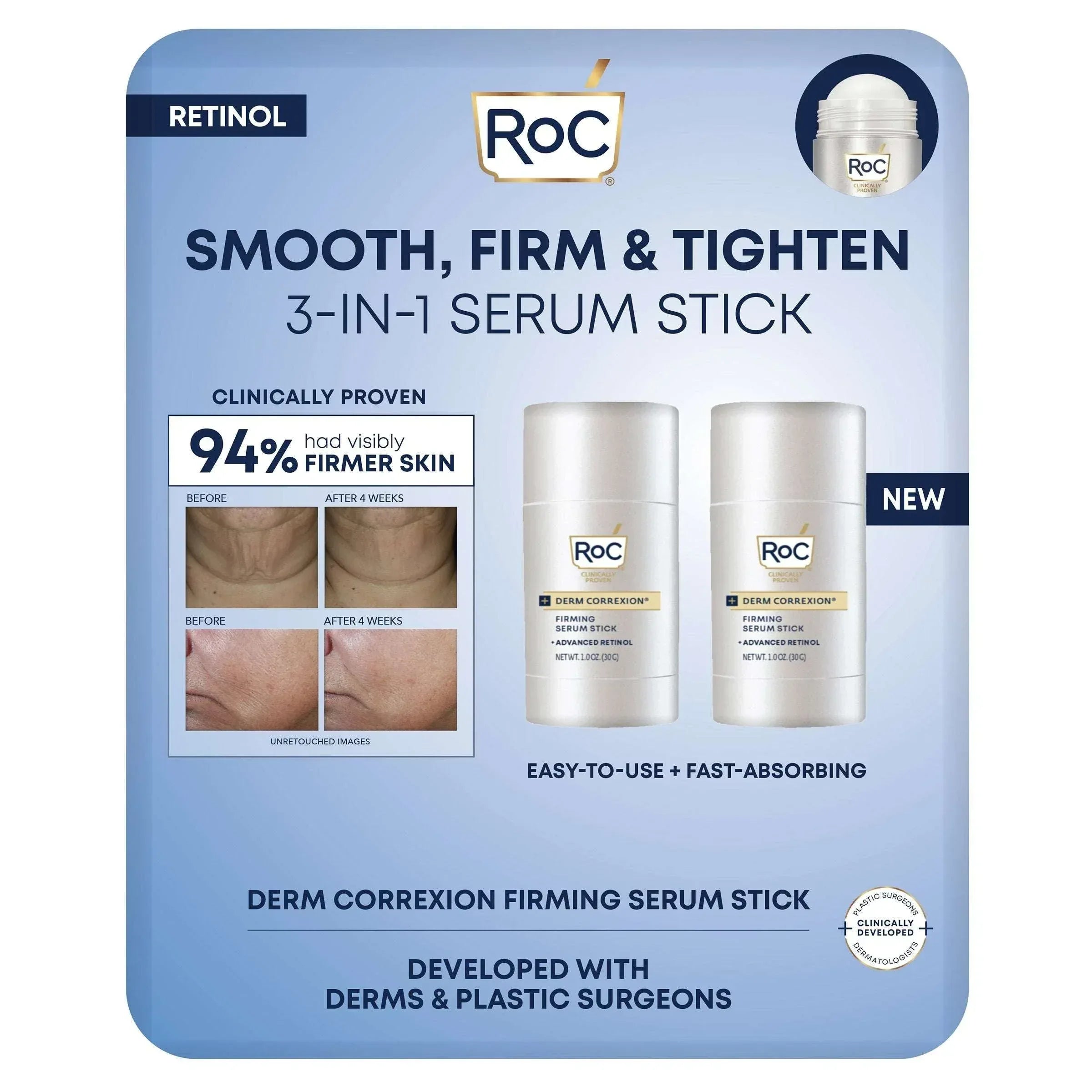 RoC Derm Correxion Firming Serum Stick, 1 oz, 2-pack - USA MEGA SHOP