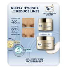 RoC max hydration cream jar and second jar shown on product box