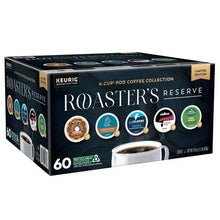 Coffee K-Cup pod variety pack box angled side with pod circles and '60' badge