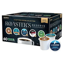 Coffee K-Cup pod variety pack box front with cup graphic and assortment pod circles