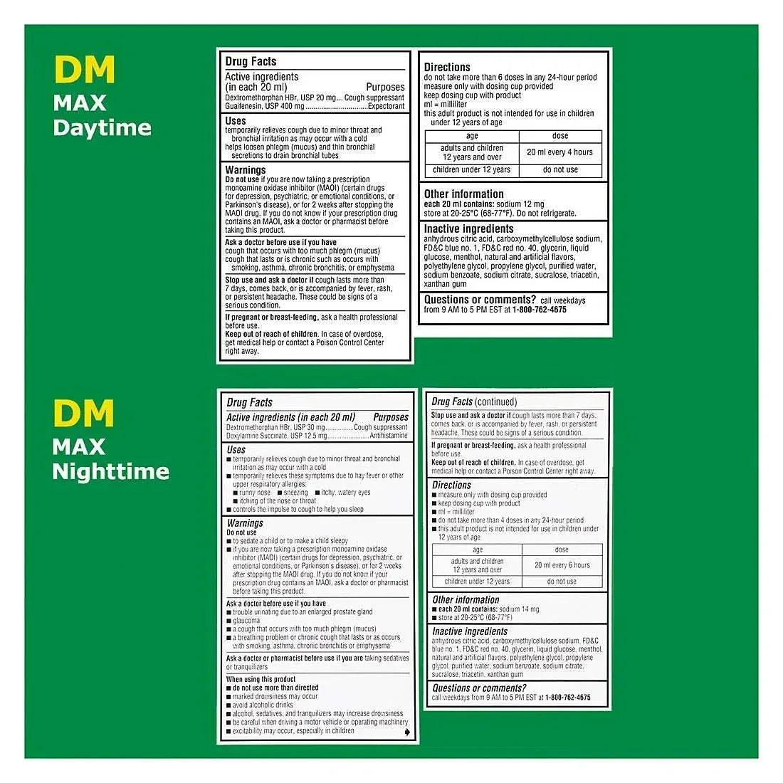 Robitussin DM Max Cough + Chest Congestion & Robitussin Maximum Strength Nighttime Cough DM Multi-Pack