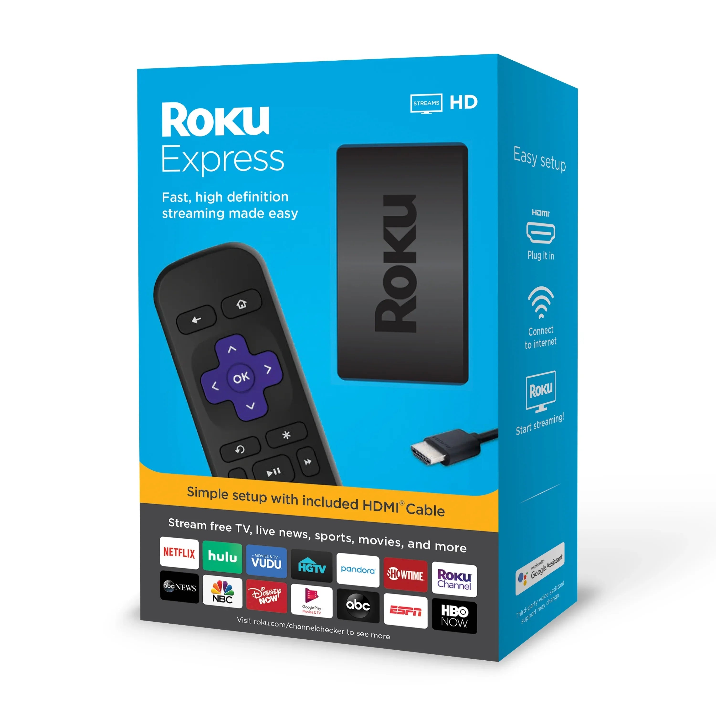 Roku Express 2019 | HD Streaming Media Player with High Speed HDMI Cable and Simple Remote