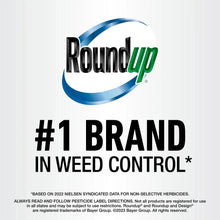 Roundup weed control product label with #1 brand and logo