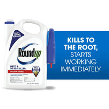 Weed and grass killer jug with trigger sprayer, 1 gal, white bottle with blue cap