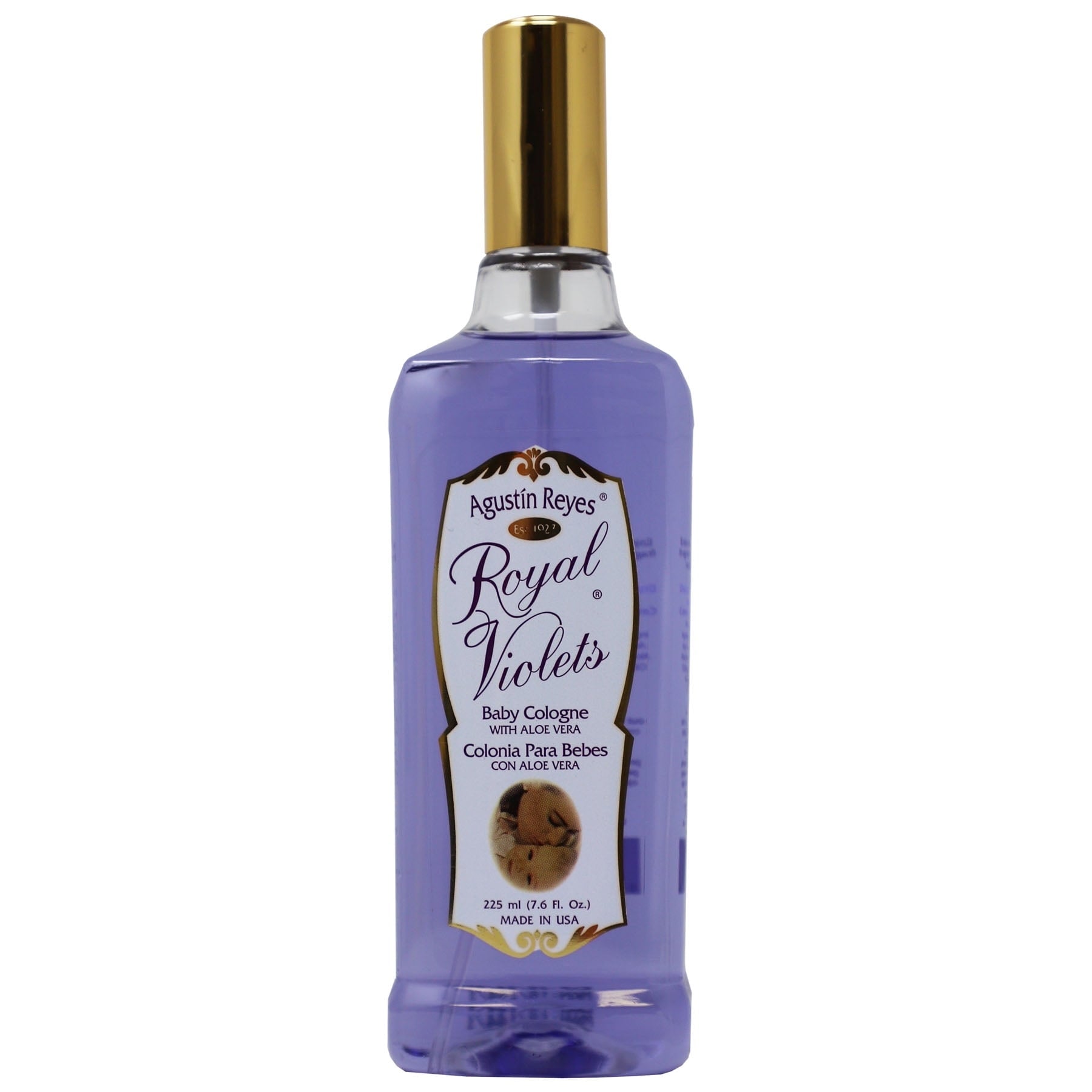 Royal Violets Baby Cologne with Aloe Vera for Baby Sensitive Skin, 7.6 fl oz, Bottle