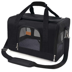 Roypet Small and Medium Pet Carrier, Airline Approved, Collapsible Travel, Black, 15 Lb Limit - USA MEGA SHOP
