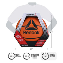 Reebok Delta basketball size 7 packaging showing orange ball and 29.5 in size marking