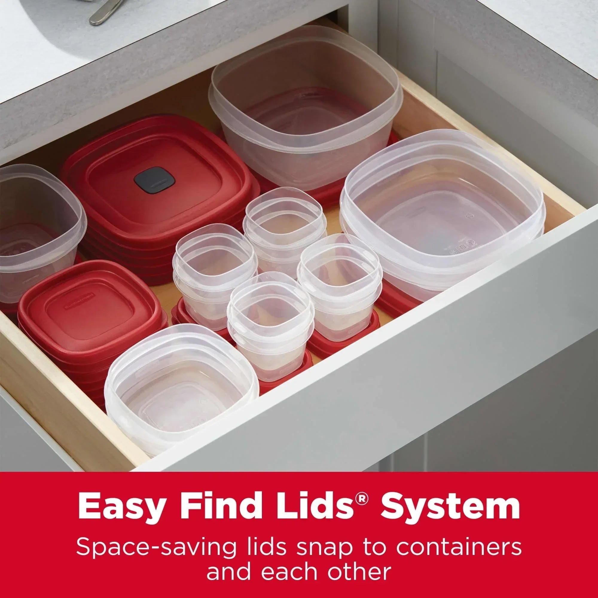 Rubbermaid Easy Find Lids Food Storage Containers with Vented Lids, 26 Piece Set