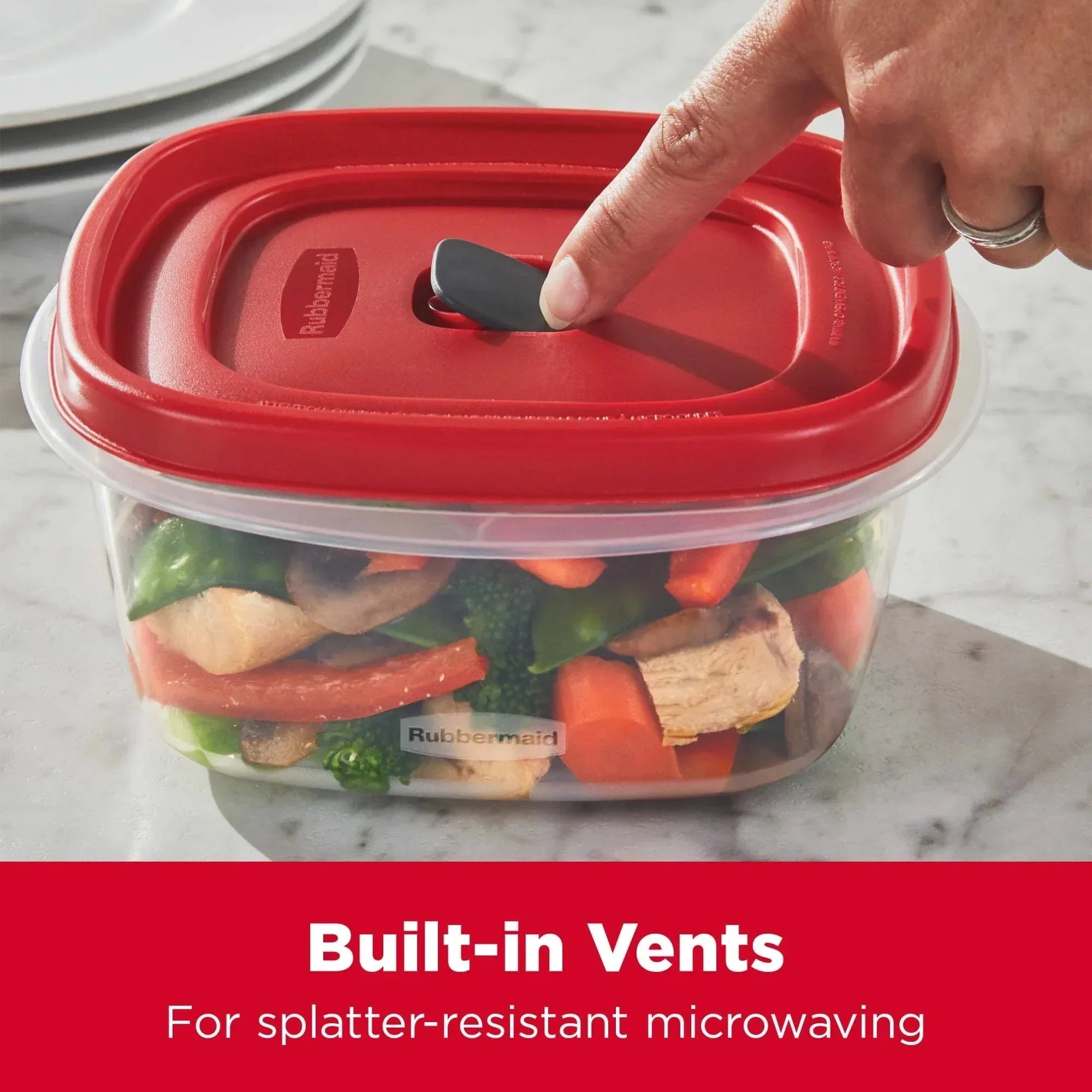 Rubbermaid Easy Find Lids Food Storage Containers with Vented Lids, 26 Piece Set