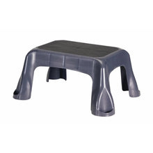 Gray plastic 1-step stool with textured top tread