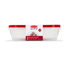 Large rectangular plastic food storage containers with red lids, 2-pack