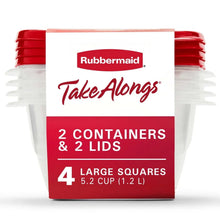 Cardboard retail box showing a set of large square food containers with red lids.