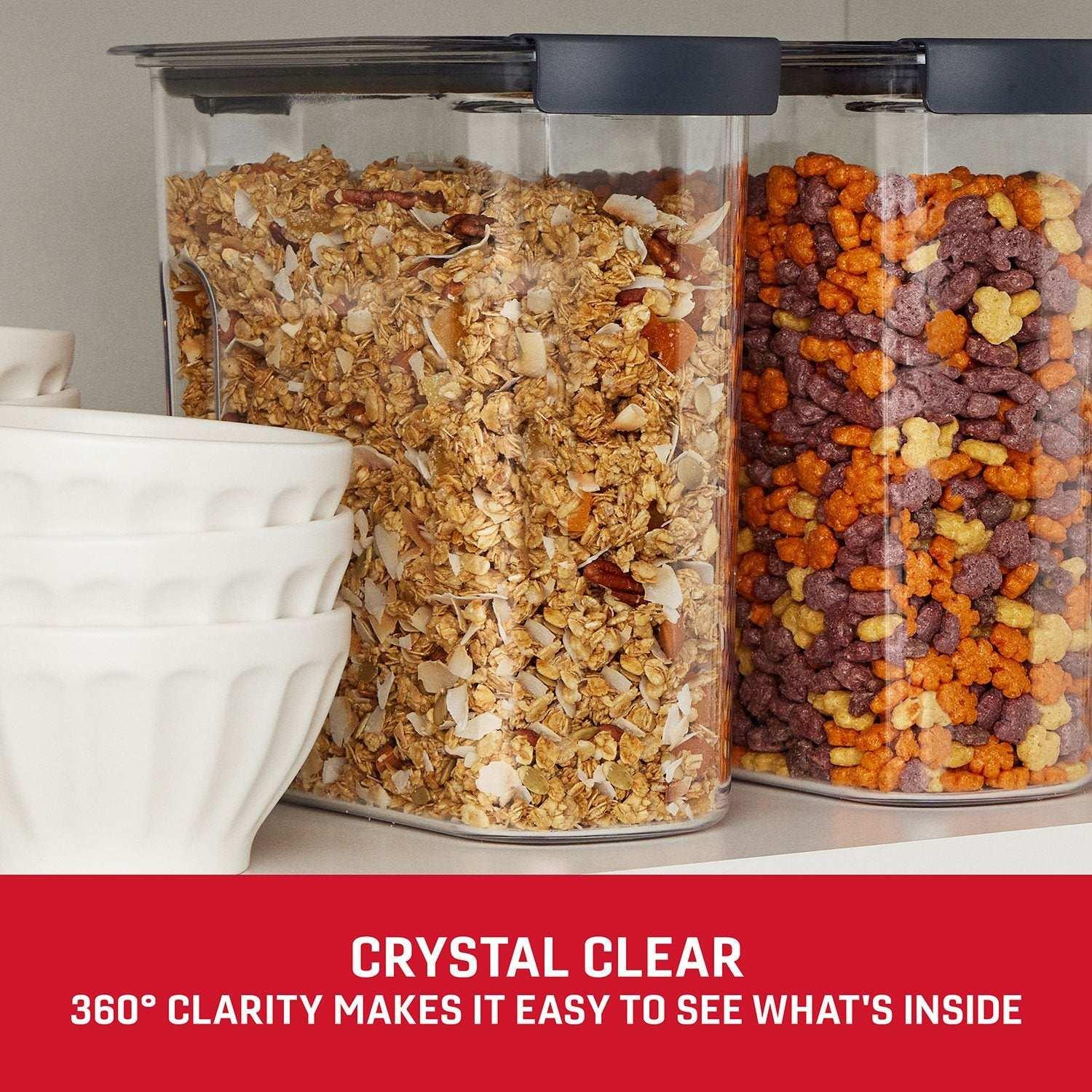 Rubbermaid Brilliance 18-Cup Cereal Pantry Storage, 2 Pack - USA MEGA SHOP