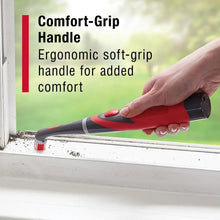 Ergonomic comfort-grip power scrubber handle with red soft-grip