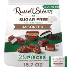 Sugar-free assorted chocolate candy bag showing 29 individually wrapped pieces