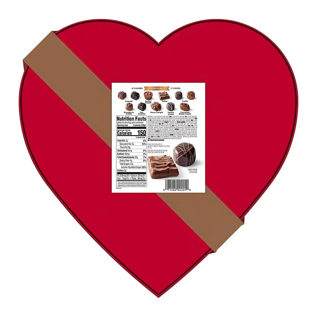 Russell Stover Red Velvet Heart Box of Chocolates, 17 pc.
