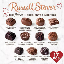 Assorted chocolate assortment tray with 17-piece variety labels