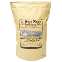 Ruta Maya organic coffee pouch with Jiguaní label on front