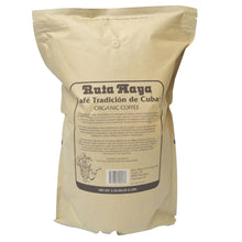 Organic whole bean coffee bag with Ruta Maya Jiguani back label and nutrition panel