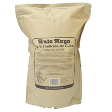 Ruta Maya organic coffee pouch with back label and product details