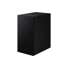 Black cube subwoofer speaker with front grille