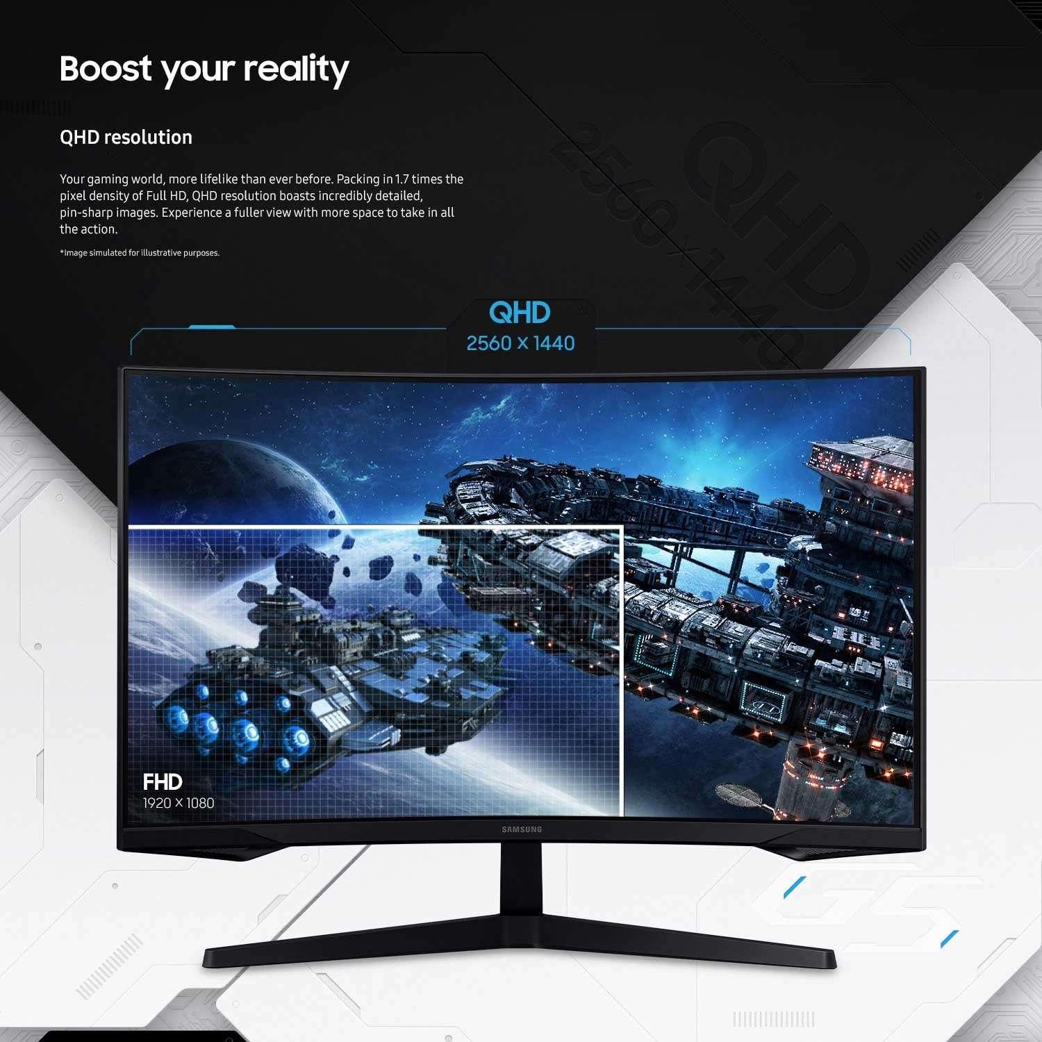 SAMSUNG 32" Odyssey G55C Curved Display, QHD, Gaming Monitor - USA MEGA SHOP