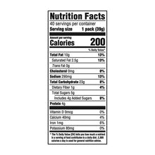 Nutrition Facts panel for peanut butter cracker sandwiches, 1 pack (39 g)