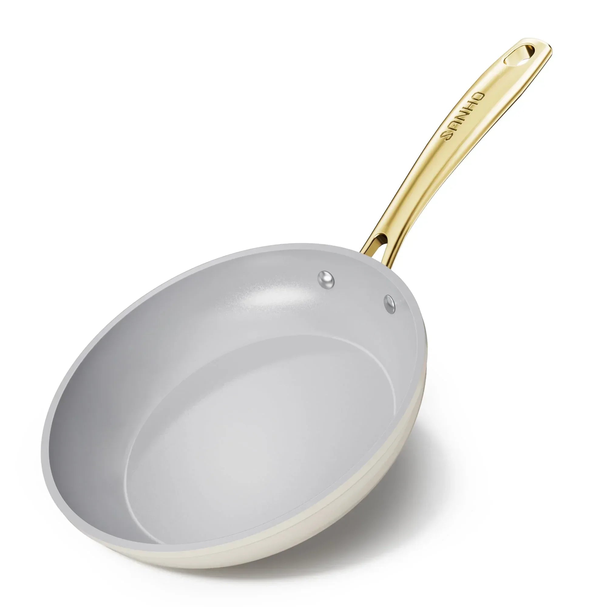 Sanho Ceramic Nonstick Fry Pan Set, 2-Piece (8 & 10 inch) Skillets, Diamond-Titanium Coating, Oven & Induction Safe, Non-Toxic