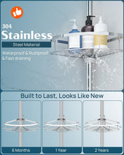 Stainless steel shower corner caddy with waterproof rustproof stacked wire shelves