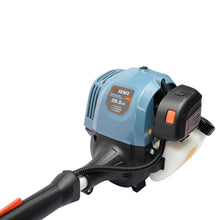 Gas string trimmer engine housing with air vents and side control switch