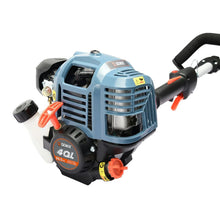 SENIX gas trimmer engine with orange control handle and protective guard
