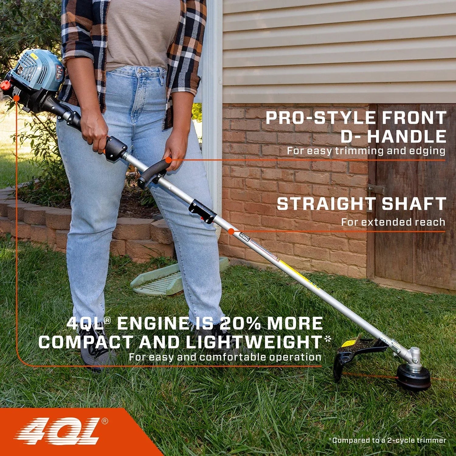SENIX 4QL® 26.5cc 4-Cycle 18" Gas String Trimmer, Weed Eater