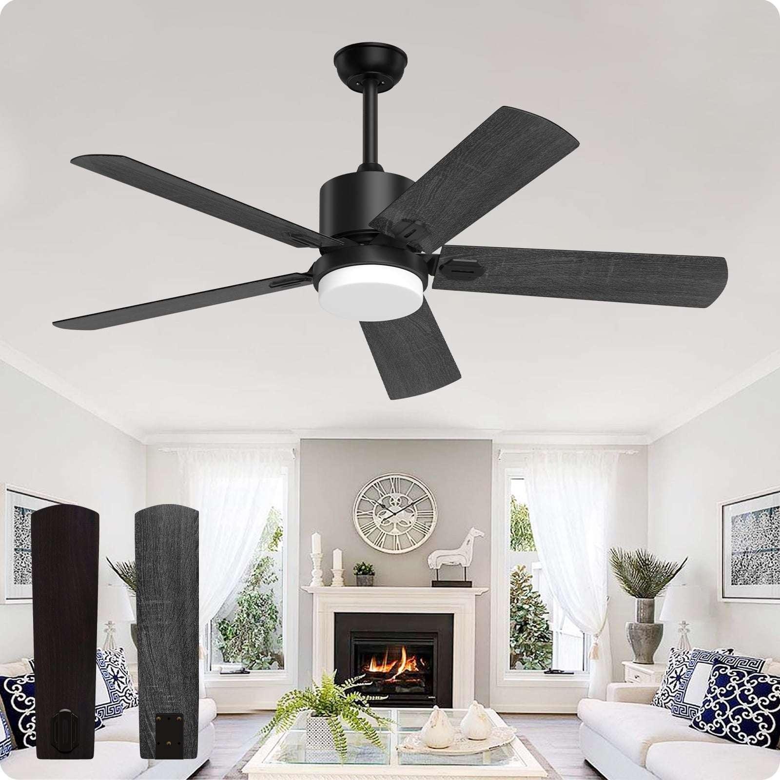 SKEVEN 52 ''Ceiling Fan with Light and Remote, Ceiling Fan 6-Speed Reversible DC Motor, Suitable for Outdoor Terraces, Bedrooms - USA MEGA SHOP