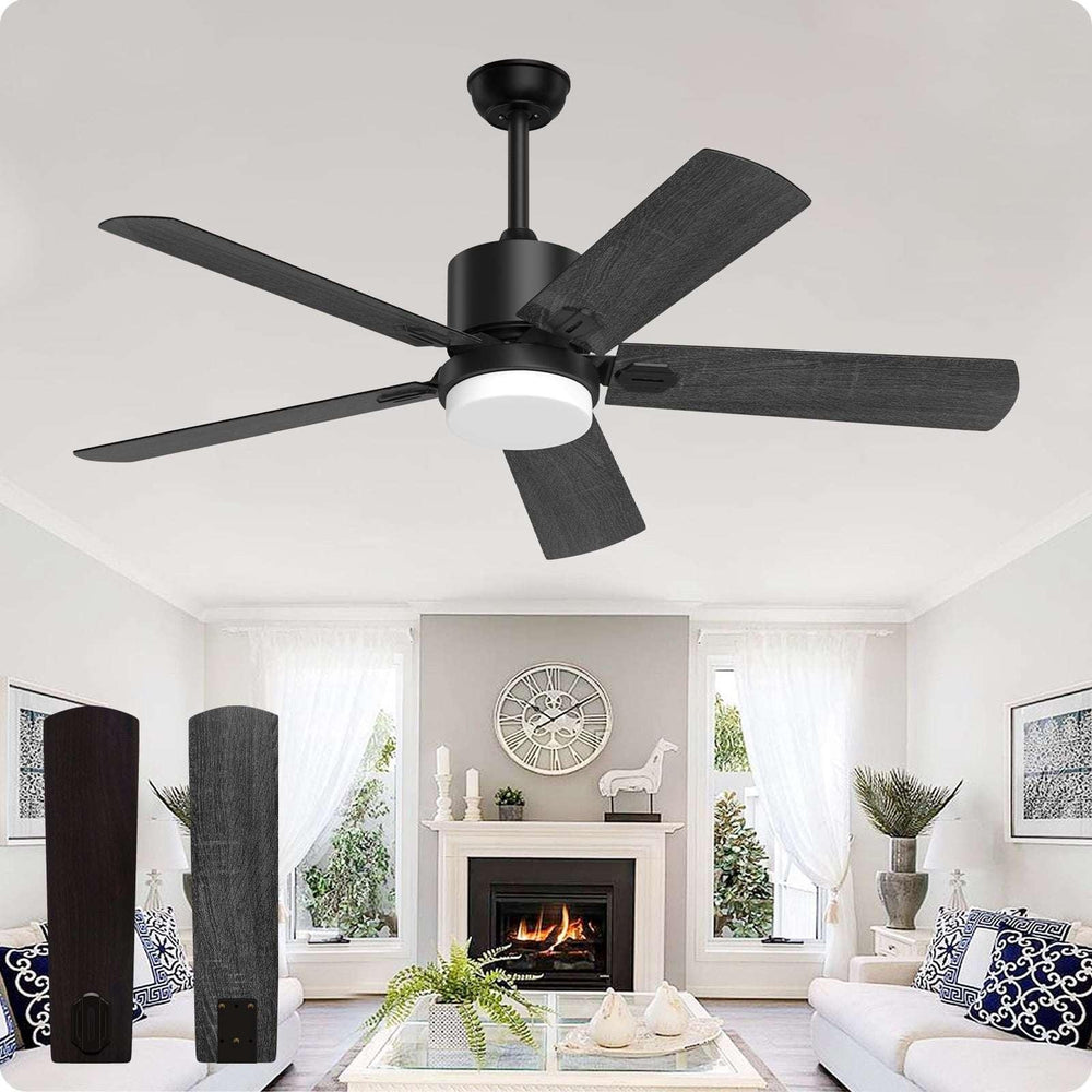 SKEVEN 52 ''Ceiling Fan with Light and Remote, Ceiling Fan 6-Speed Reversible DC Motor, Suitable for Outdoor Terraces, Bedrooms - USA MEGA SHOP