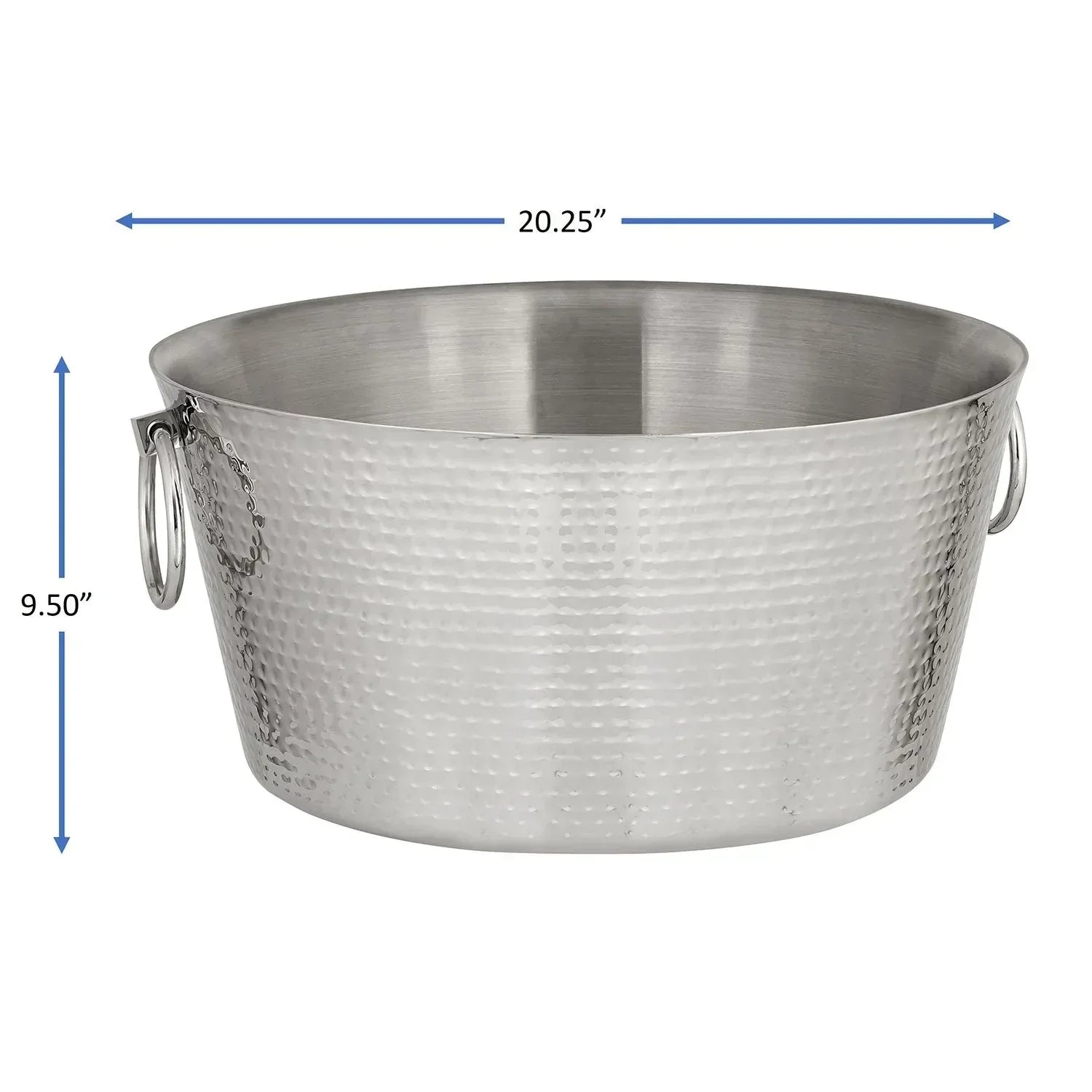 SKI 30 Quart Hammered Double Walled Stainless Steel Beverage Tub