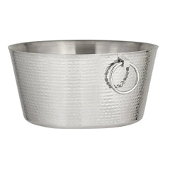 SKI 30 Quart Hammered Double Walled Stainless Steel Beverage Tub