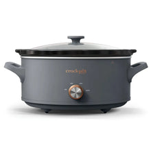Crock-Pot 7-Quart manual slow cooker in mussel gray with lid and side handles
