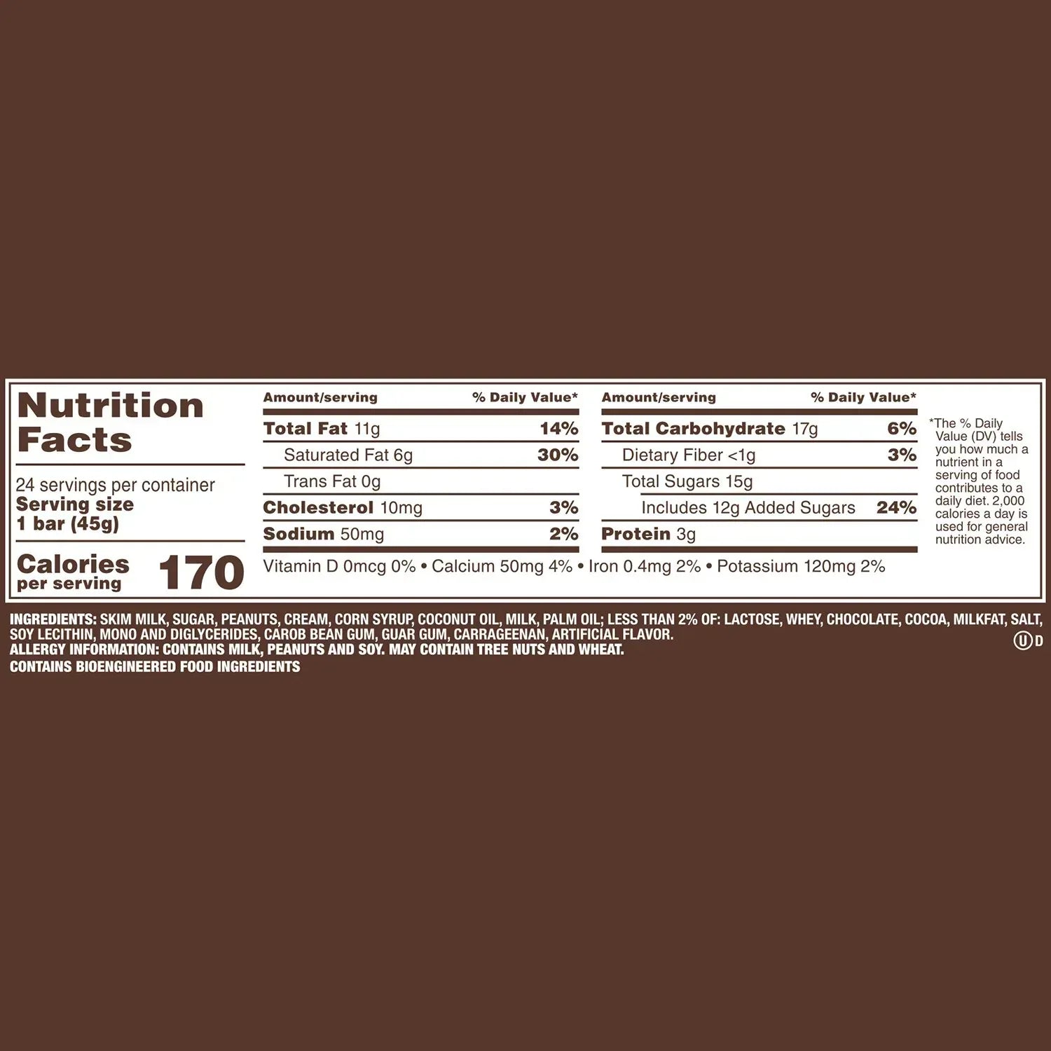 SNICKERS Chocolate Caramel Peanut Butter Ice Cream Bars, Frozen, 2 oz., 24 ct.