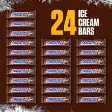 SNICKERS ice cream bars 24-pack with multiple wrapped bars arranged in grid