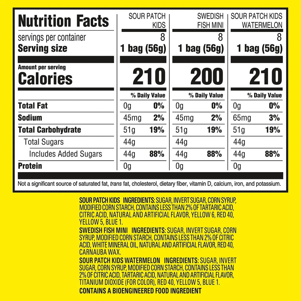 SOUR PATCH KIDS & SWEDISH FISH Variety Pack Candy, 2 oz., 24 pk. - USA MEGA SHOP