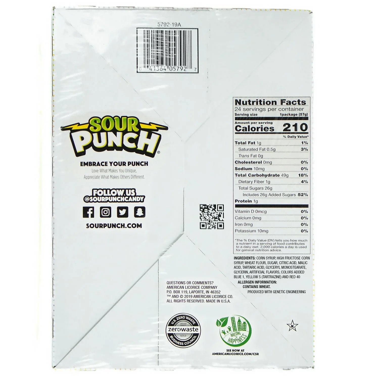 SOUR PUNCH Rainbow Straws, Chewy Candy, 2 oz., 24 ct. - USA MEGA SHOP